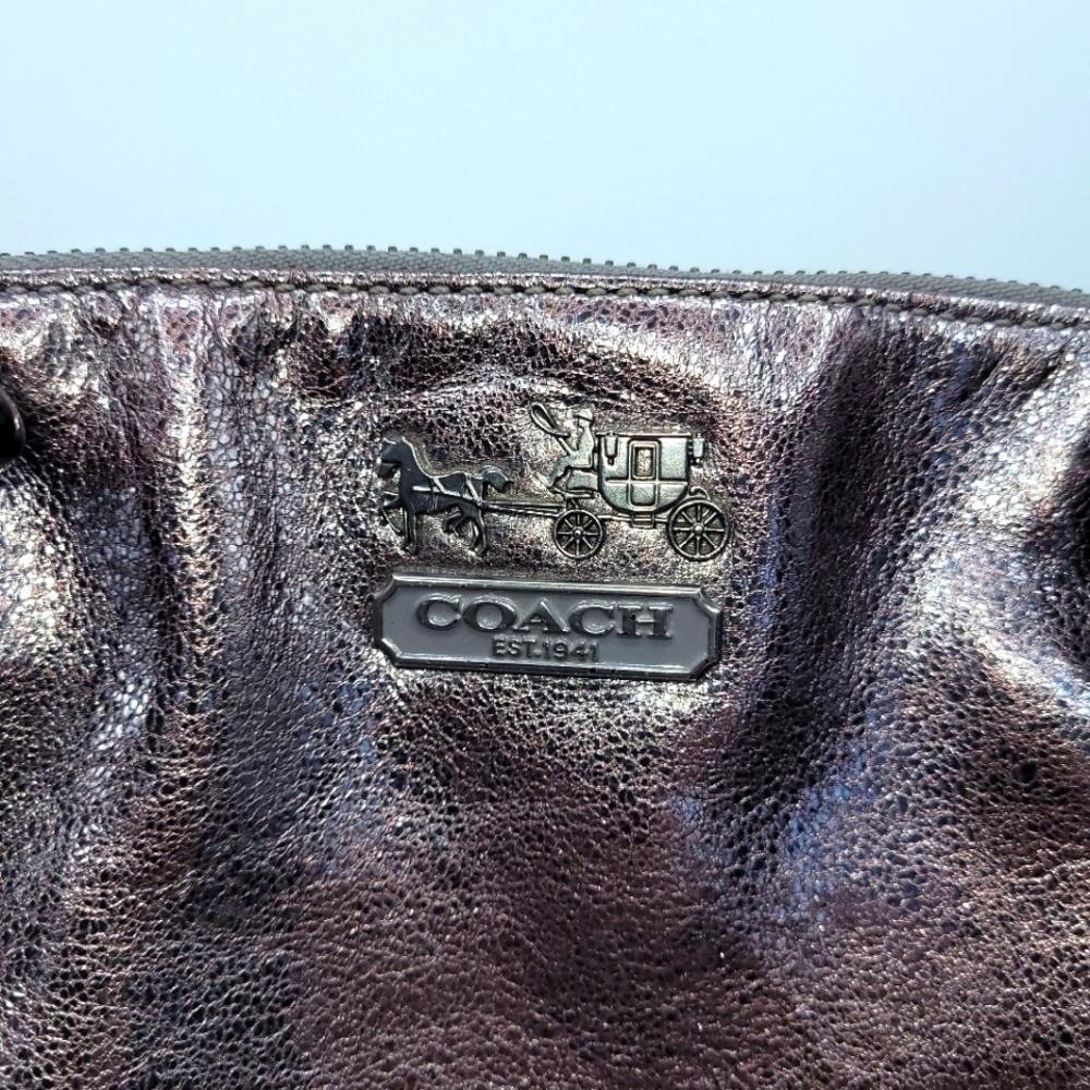 COACH Madison Metallic Leather Lindsey Large Bag - Picture 13 of 16